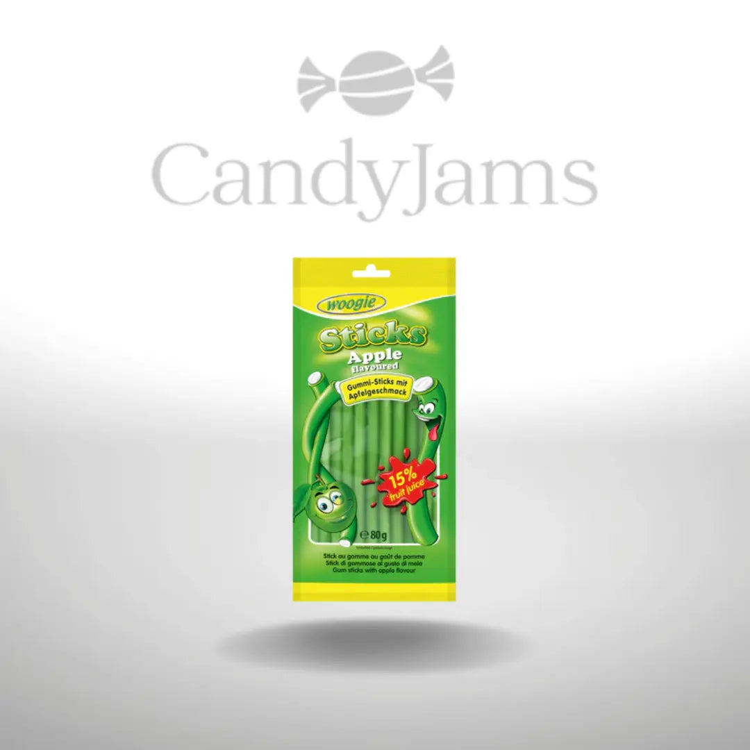 Apple Sticks mit Füllung 80g (Karton mit 18 Stück) MHD: Candy Jams