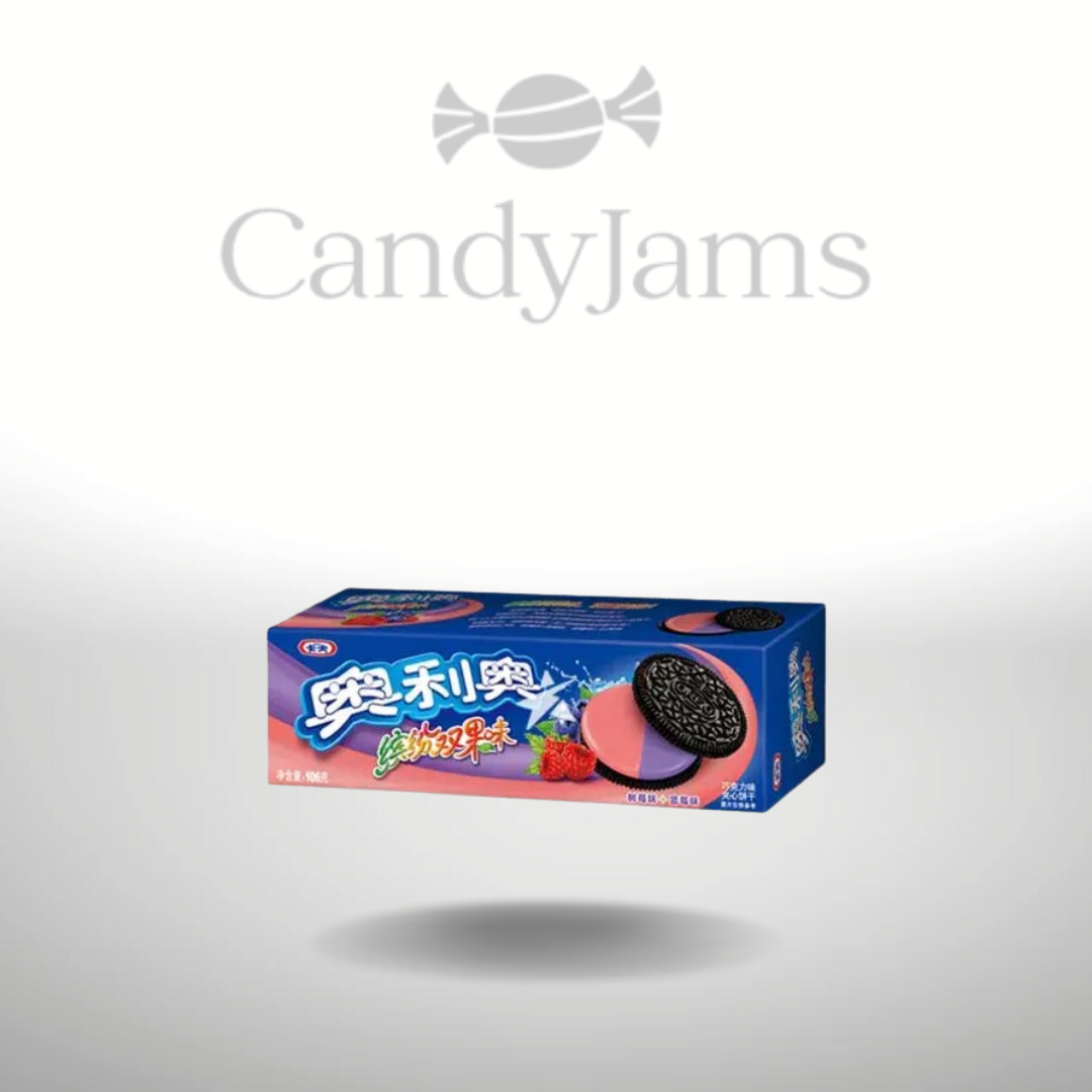 Oreo Double Fruit Blue &amp; Rasberry Asia 97g (doos van 24) Houdbaar tot: 14-11-24