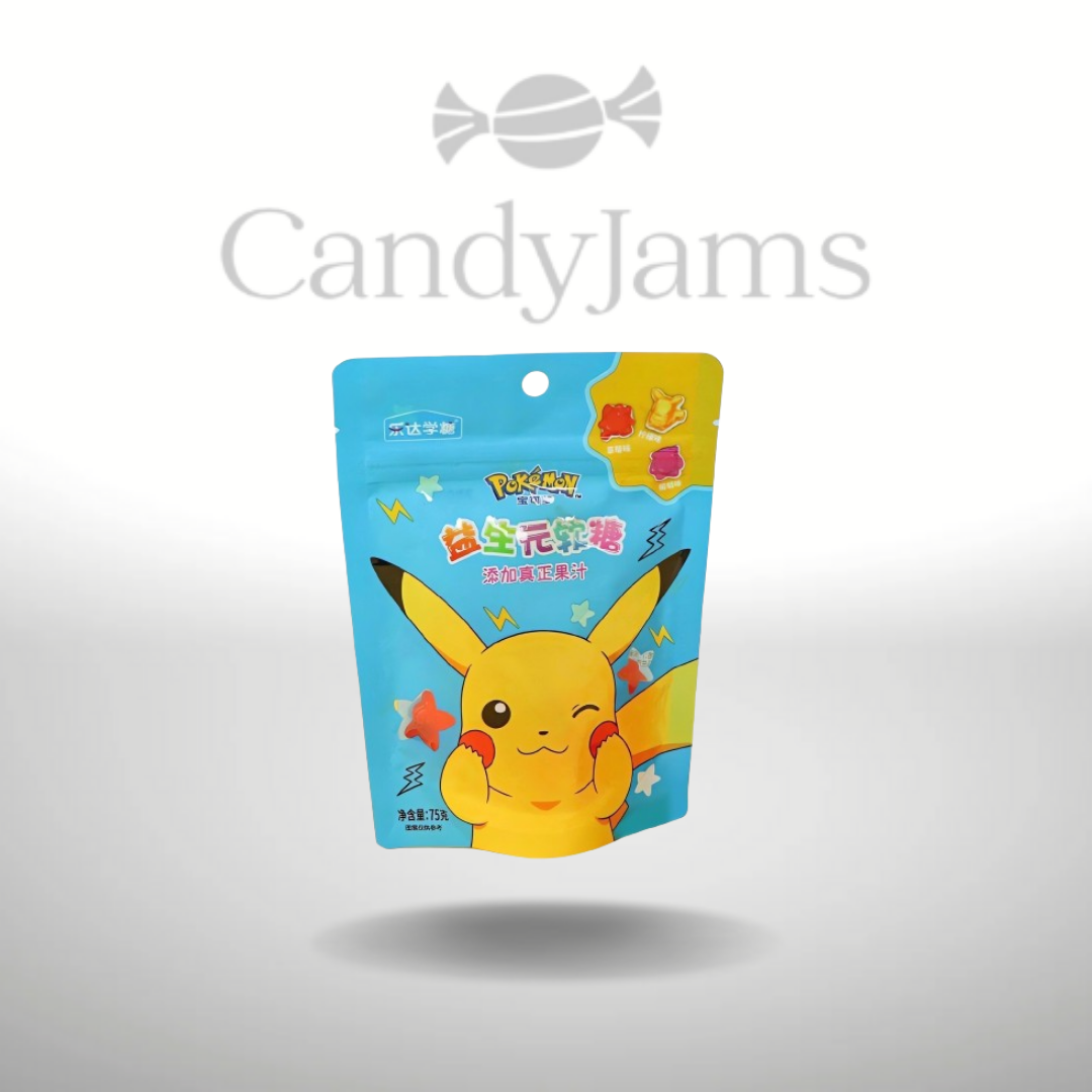 Pokemon Soft Sweets Lemon, Strawberry & Grape Asia 75g (Karton mit 24 Stück) MHD: 11.12.2024