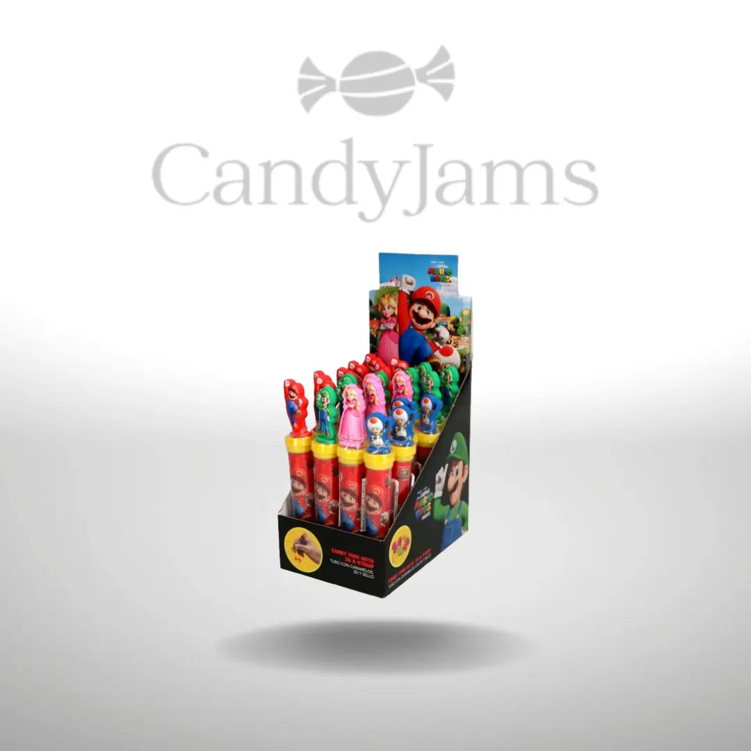 EU | Super Mario | Stamps with Candy | 8g (Karton mit 24 Stück) MHD: Candy Jams