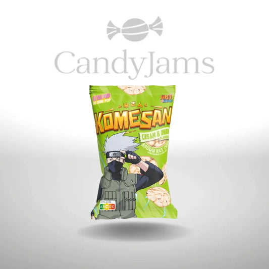 Ultra Pop - Komesan Rice Chips Kakashi Cream & Onion Flavor 60g (Karton mit 24 Stück) MHD: Candy Jams