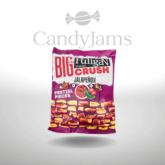 HuligaN Pretzel Cracker Jalapeno 125g (Karton mit 9 Stück) MHD:05.12.2025 Candy Jams