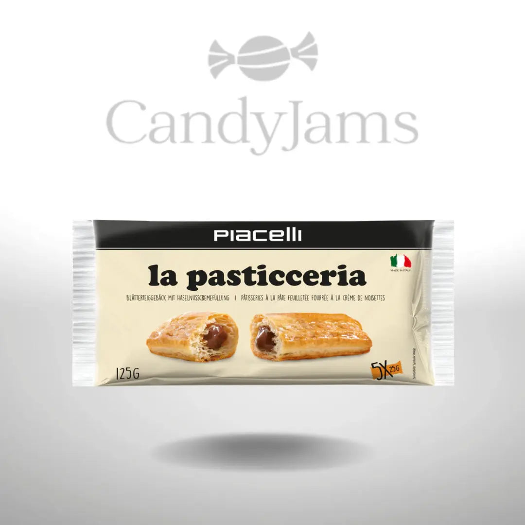 La Pasticceria - Blätterteigröllchen mit Haselnusscremefüllung 125g (Karton mit 16 Stück) MHD: Candy Jams