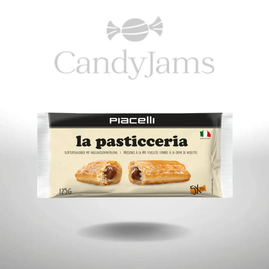 La Pasticceria - Blätterteigröllchen mit Haselnusscremefüllung 125g (Karton mit 16 Stück) MHD: Candy Jams