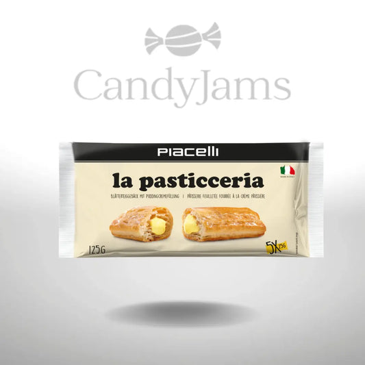 La Pasticceria - Blätterteigröllchen mit Puddingcremefüllung 125g (Karton mit 16 Stück) MHD: (Copy) Candy Jams