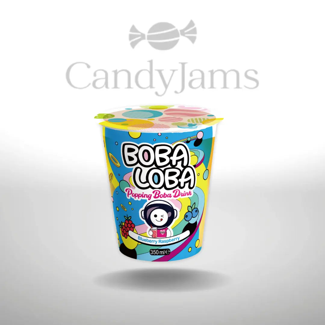 BobaLoba Bubble Tea Blue Raspberry 350ml (Karton mit 24 Stück) MHD: Candy Jams